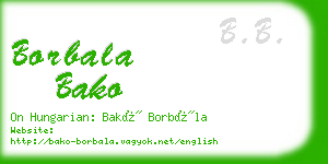 borbala bako business card