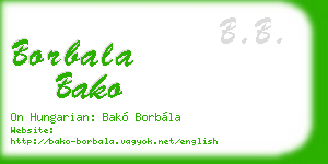 borbala bako business card